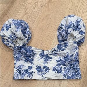 Abercrombie & Fitch Blue and White Smocked Top